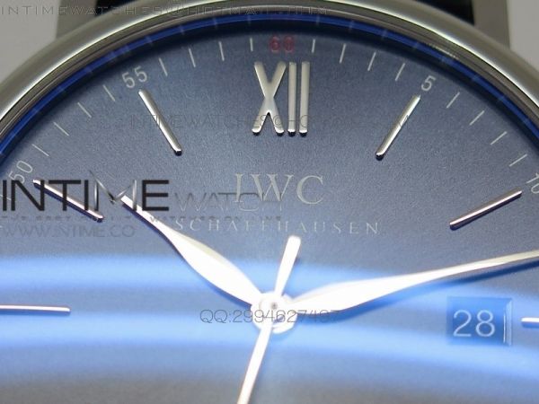 Portofino Boutique Edition MK 1:1 Best Edition V2 Blue Dial SS A2892 On Blue Leather