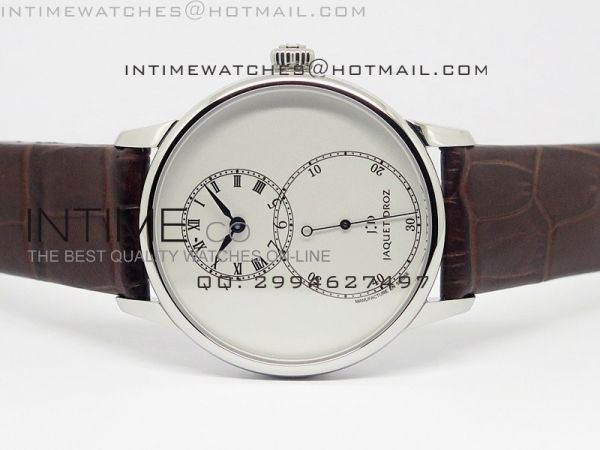Jaquet Droz SS Case White dial on brown leather