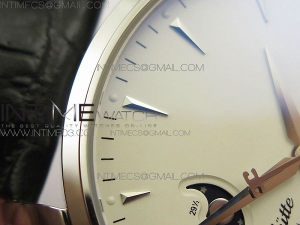 Excellence Panorama Date Moon Phase SS ETC Marker 1:1 Best Edition White Dial on Black Leather Strap A100