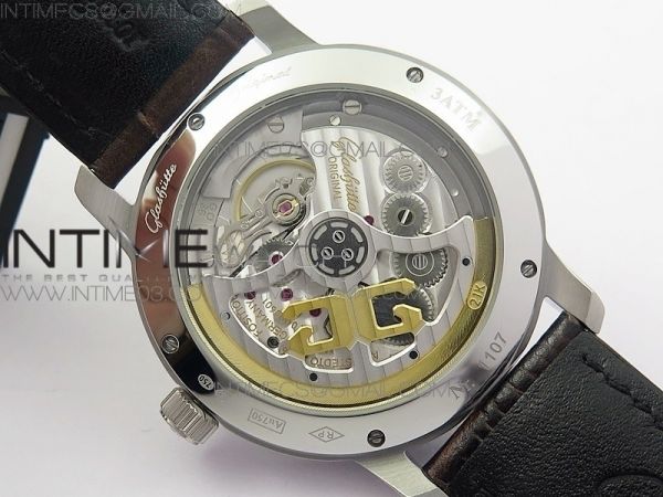Excellence Panorama Date Phase SS ETC Marker 1:1 Best Edition White Dial on Brown Leather Strap A100