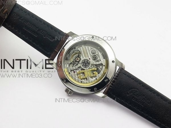 Excellence Panorama Date Phase SS ETC Marker 1:1 Best Edition White Dial on Brown Leather Strap A100