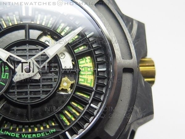 Spidolite II Tech Green Forged Carbon V6F 1:1 Best Edition on Black Nylon Strap A7750