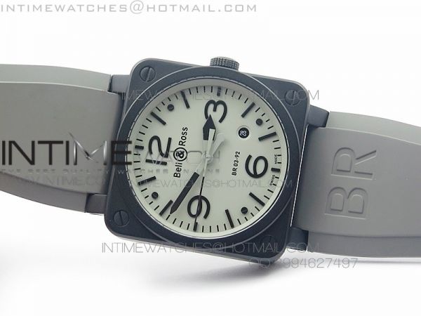 BR 03-92 PVD Case Gray Dial 42.5mm Gray on Rubber Strap MIYOTA 9015