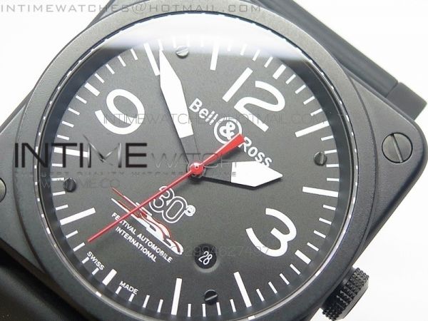 BR 03-92 PVD Case Black Dial 30 42.5mm on Rubber Strap MIYOTA 9015