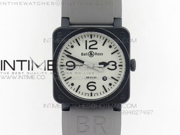 BR 03-92 PVD Case Gray Dial 42.5mm Gray on Rubber Strap MIYOTA 9015