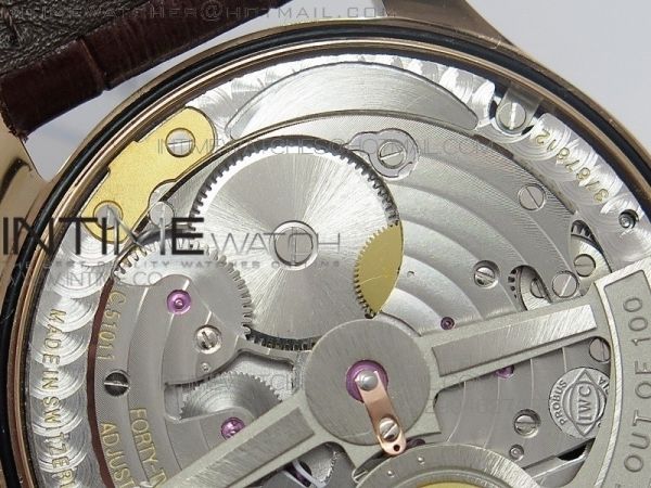 PORTUGUESE REAL PR RG GARY DIAL V2 Gold Numbers ZF 1:1 BEST EDITION ON BLACK LEATHER STRAP A52010