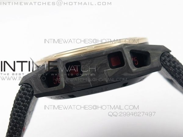 Spidolite II Tech Gold Forge Carbon V6F 1:1 Best Edition on Black Nylon Strap A7750