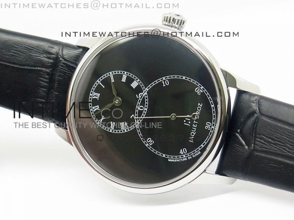 Jaquet Droz SS Case black dial on black leather