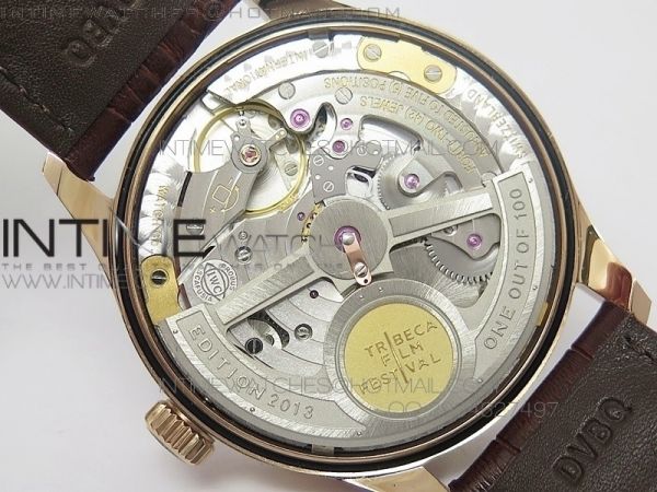 PORTUGUESE REAL PR RG GARY DIAL V2 Gold Numbers ZF 1:1 BEST EDITION ON BLACK LEATHER STRAP A52010