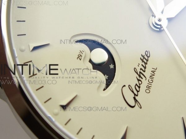 Excellence Panorama Date Moon Phase SS ETC Marker 1:1 Best Edition White Dial on Black Leather Strap A100
